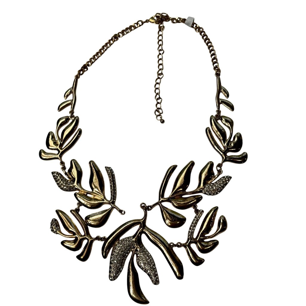 Torrid Gold Palm Rhinestone Statement Necklace New